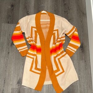 Striped Orange and Cream Women's Sweater